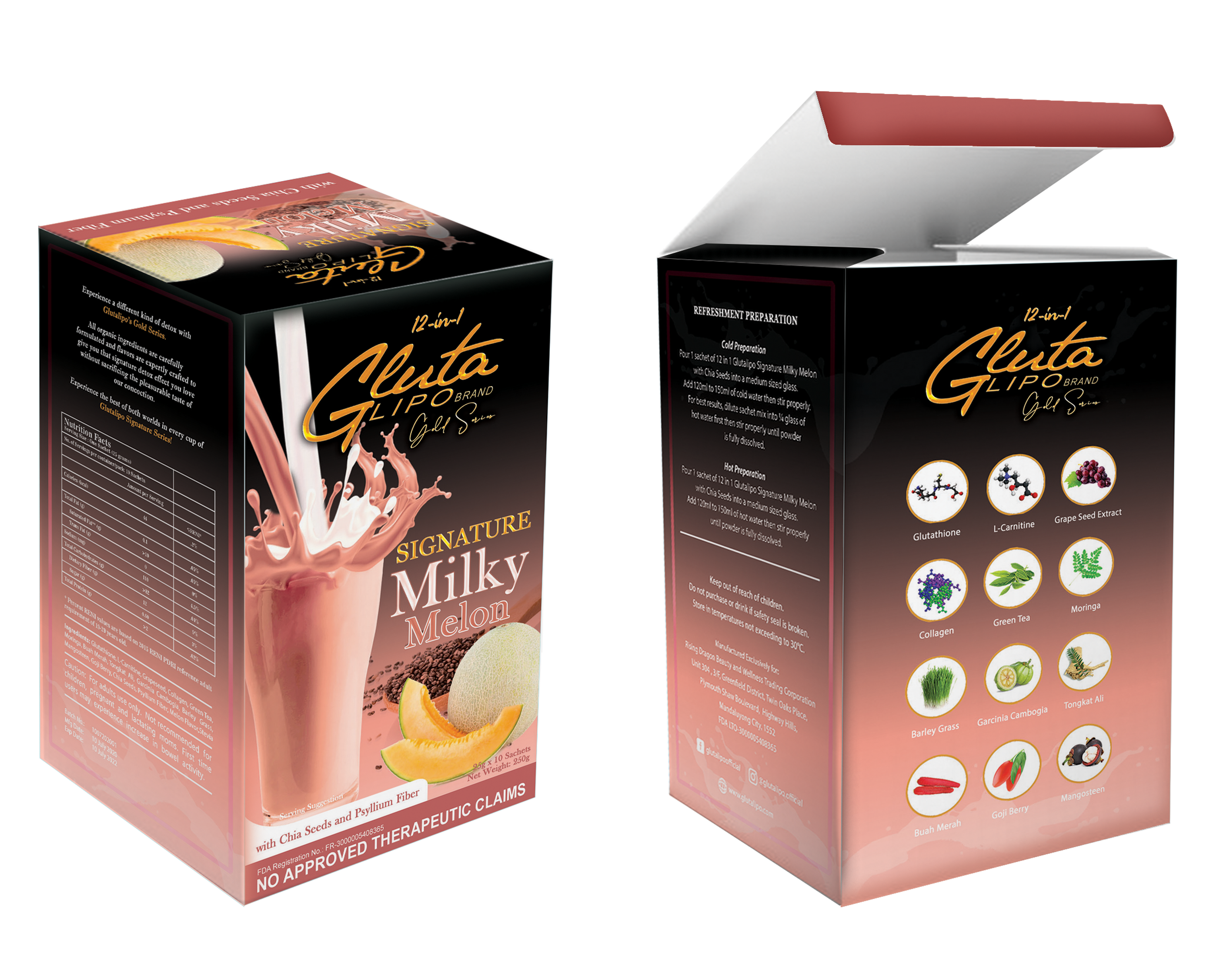 melon glutathione Glutalipo Gold Series Signature Milky Melon